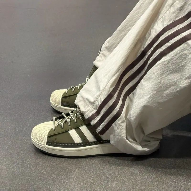 ADIDAS ORIGINALS SUPERSTAR 2ND GENERATION OLIVE GREEN WHITE SOLE