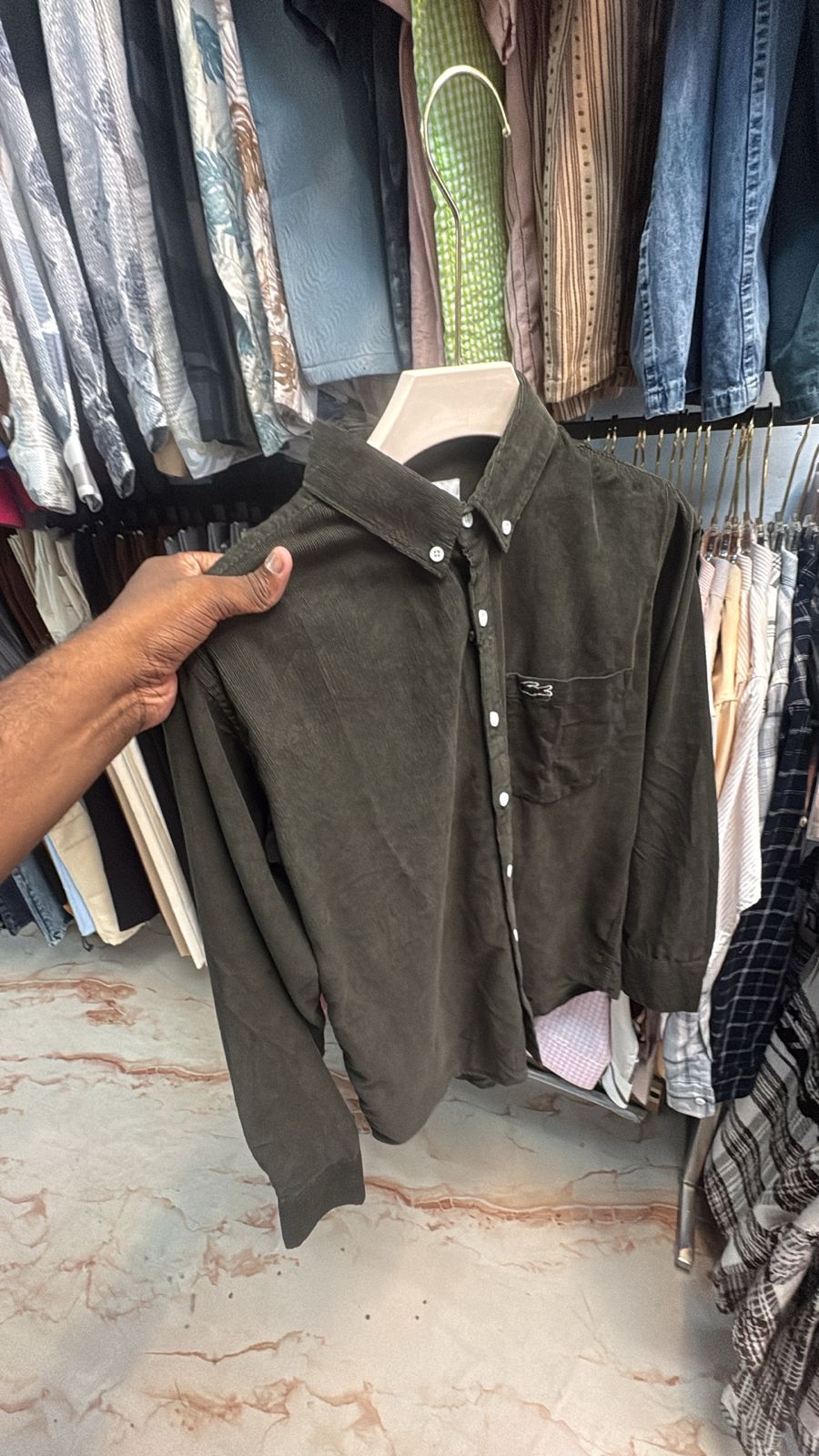 BABY CORDUROY PLAIN FULL SLEEVE SHIRT